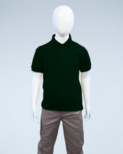 Load image into Gallery viewer, Children&#39;s forest green pique polo shirt
