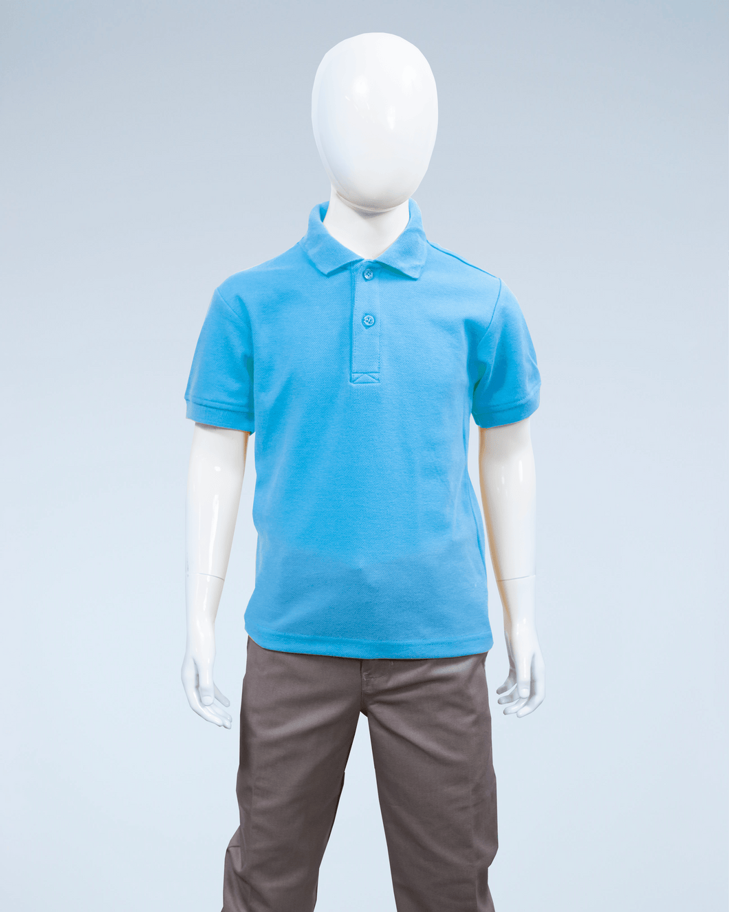 Children's light blue pique polo shirt