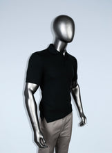 Load image into Gallery viewer, Men&#39;s black pique polo
