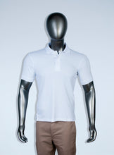 Load image into Gallery viewer, Men's White Pique Polo Shirt