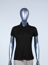Load image into Gallery viewer, WoMens black polyester polo 
