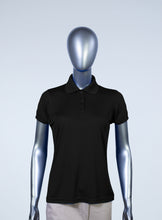 Load image into Gallery viewer, WoMens black polyester polo
