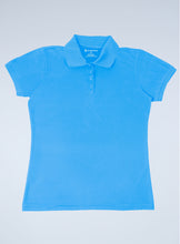 Load image into Gallery viewer, WoMens light blue pique polo
