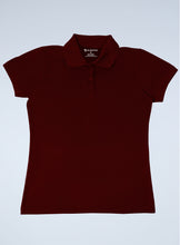 Load image into Gallery viewer, WoMens maroon pique polo