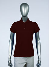 Load image into Gallery viewer, WoMens maroon pique polo