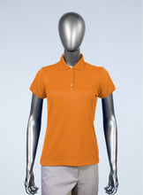 Load image into Gallery viewer, WoMens orange pique polo