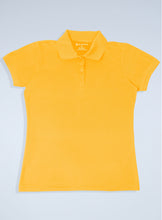 Load image into Gallery viewer, WoMens yellow pique polo
