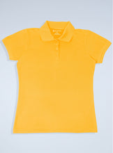 Load image into Gallery viewer, WoMens yellow pique polo