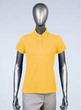 Load image into Gallery viewer, WoMens yellow pique polo