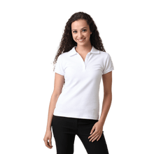 Load image into Gallery viewer, Women's White Pique Polo