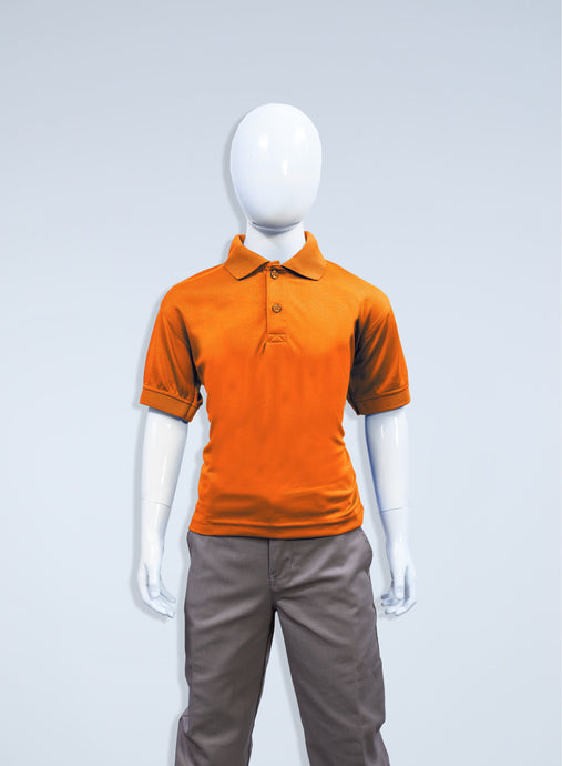 Children's Orange Polyester Polo