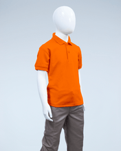 Load image into Gallery viewer, Children&#39;s orange pique polo shirt
