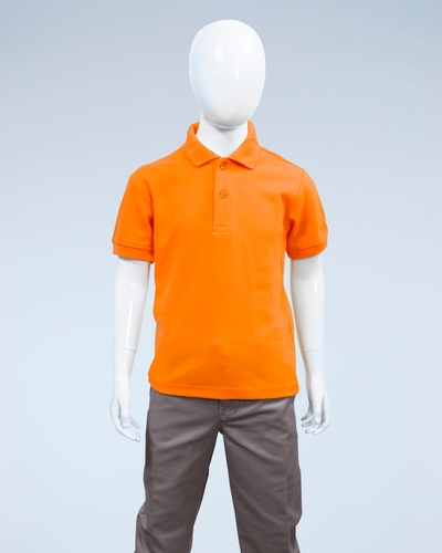 Children's orange pique polo shirt