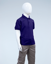 Load image into Gallery viewer, Children&#39;s purple pique polo shirt
