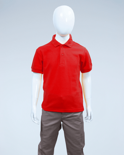 Children's red pique polo shirt