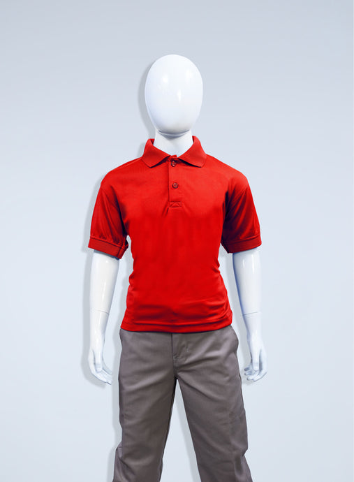 Children's red polyester polo