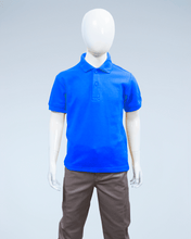 Load image into Gallery viewer, Children&#39;s royal blue pique polo shirt

