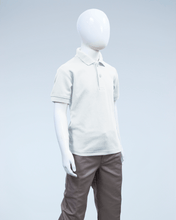 Load image into Gallery viewer, Children&#39;s white pique polo shirt
