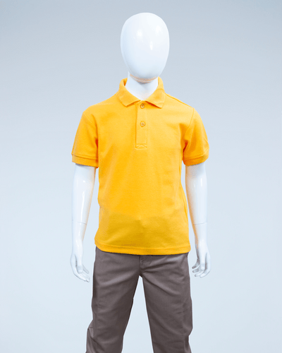 Children's yellow pique polo shirt