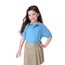 Load image into Gallery viewer, Children&#39;s light blue pique polo shirt
