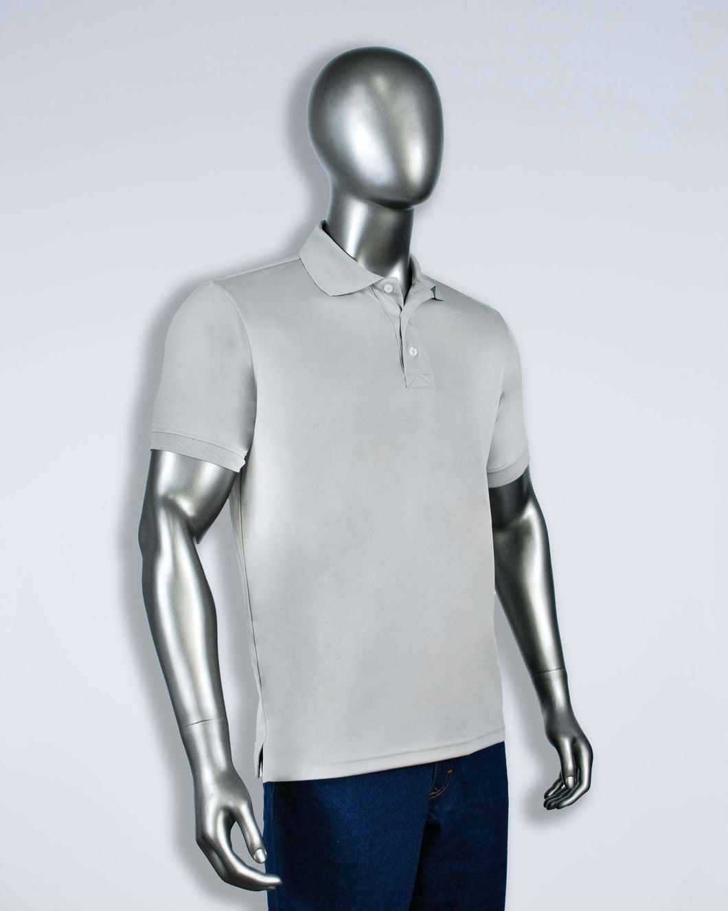 Men's gray polyester polo
