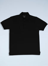 Load image into Gallery viewer, Men&#39;s black pique polo
