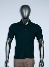 Load image into Gallery viewer, Men&#39;s forest green pique polo
