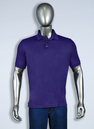 Mens purple polyester polo 