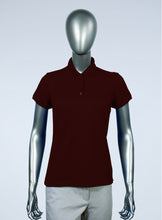 Load image into Gallery viewer, WoMens maroon pique polo
