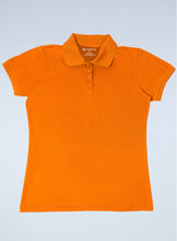 Load image into Gallery viewer, WoMens orange pique polo
