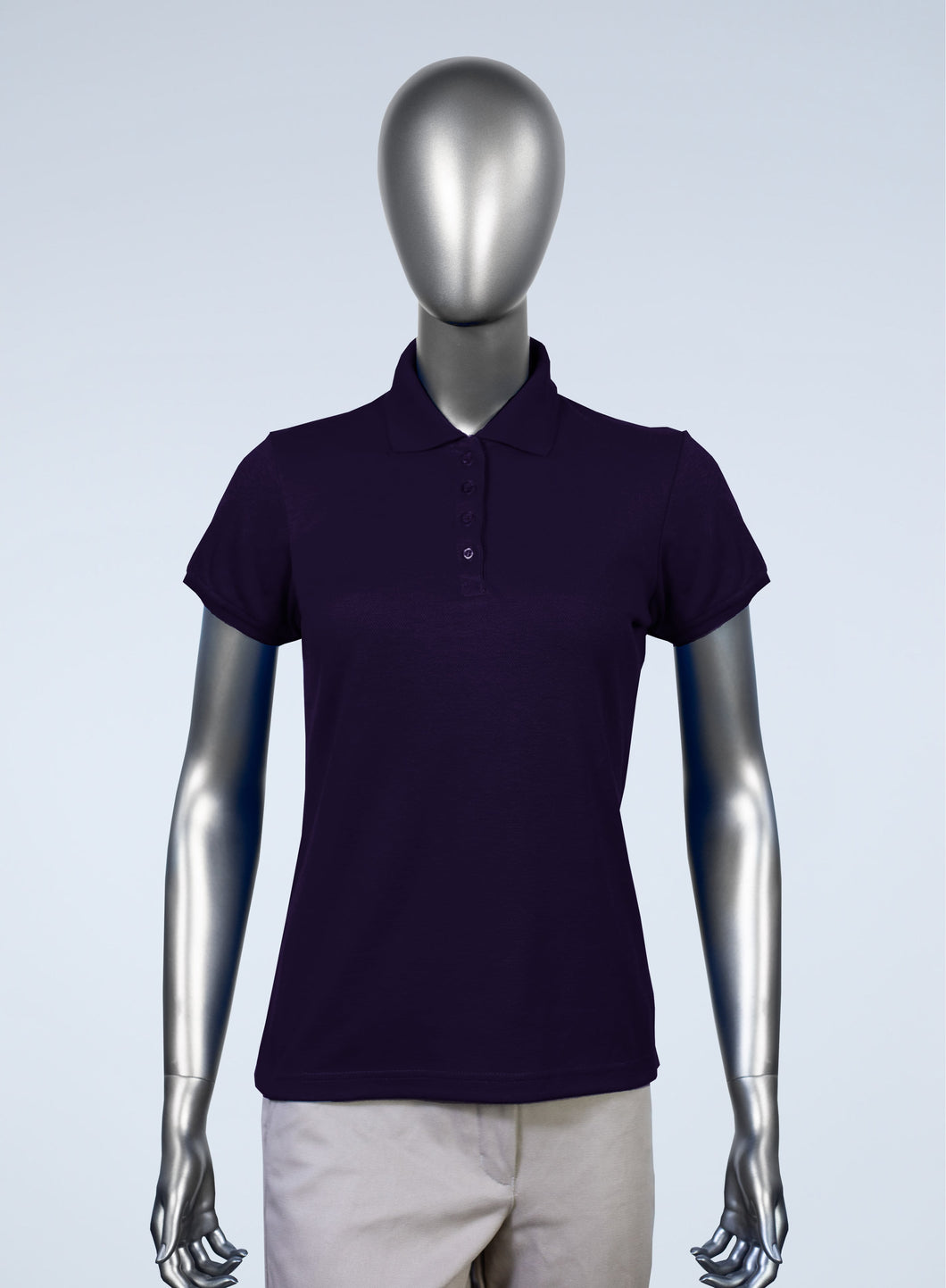 WoMens purple polyester polo 