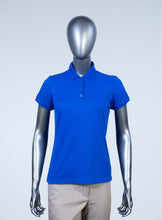 Load image into Gallery viewer, WoMens royal blue pique polo
