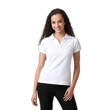 Load image into Gallery viewer, Women&#39;s White Pique Polo 
